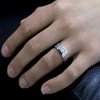 CCTUNG Rings 925 Sterling Silver Rings For Men Shining Crystal