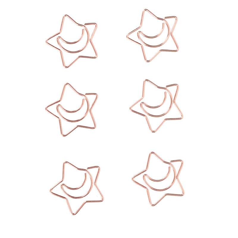 100pcs Star Moon Paper Clips Prevent Rust Skid Resistance Cute