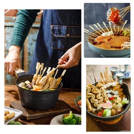 200 Pcs Paddle Bamboo Skewers, Flat Burgers Sticks Children Skewers Kids Wooden Fruits Picks Cocktail Sticks Satay Skewers Barbecue Kebabs Skewers for Buffets Party