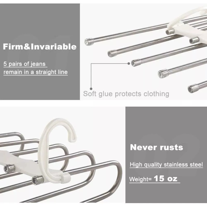 Extreme Gancho Para Pantalones Acero Inox 5 En 1 Plegable