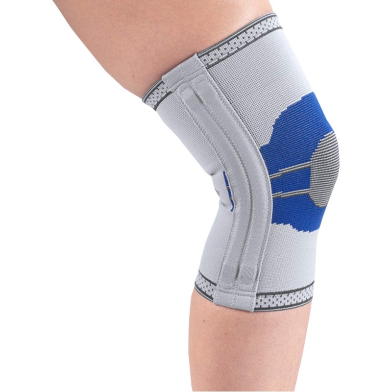 Champion Elastic Knee Support Compression Sleeve, with Flexible Stays, Gray