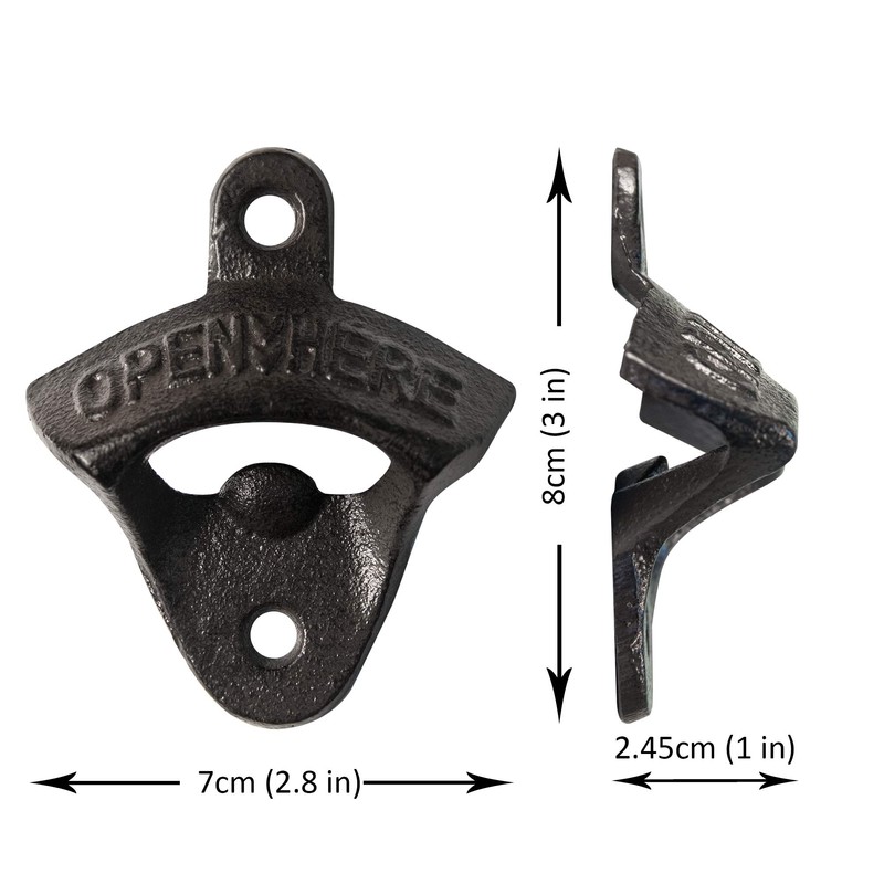 2PCS Cast Iron Wall Mounted Bottle Opener Vintage Rustic with