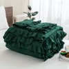Andency Dark Green Ruffle Comforter Set, 2 Pieces Kids Comforter