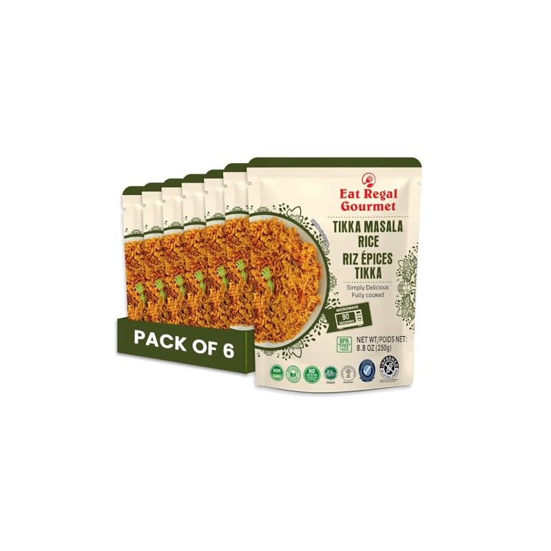 Eat Regal Gourmet Tikka Masala Rice, Pack of 6, Non-GMO,