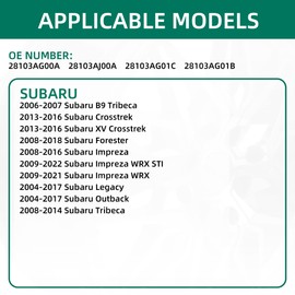 CDWTPS Sensor de Control de presión de neumáticos (TPMS 28103-SA001 para Subaru Forester Impreza Legazy Outback Tribeca WRX XV 2008-2016 (1 Paquete)
