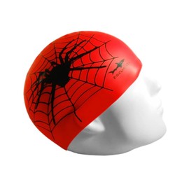 escualo Gorra para Natacion Unisex Adulto y Niño Modelo Araña (Silicon) Impermeable, Unitalla, Color Rojo