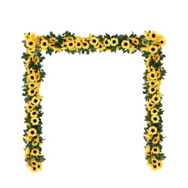 VIVASKY 4Pack Artificial Sunflower Garland Decor 8ft Silk Summer Sunflower Hanging Vines Flowers Garland Decorations for Outdoor Party, Table, Wedding, Baby Shower
