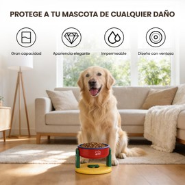 Cuenco para Mascotas de Altura Ajustable, Cuenco para Perros/comedero para Perros y Gatos, comedero para Mascotas, Protege el Cuello del Perro, con Ventosa para una sujeción Segura. (Rojo)