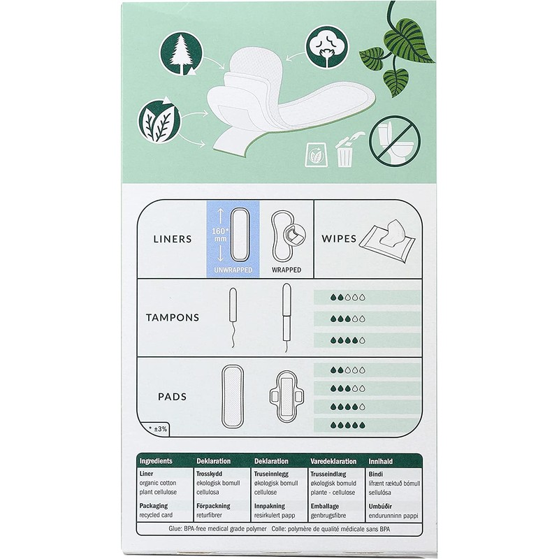 natracare Natracare Natural Panty Liners Mini with Organic Cotton |