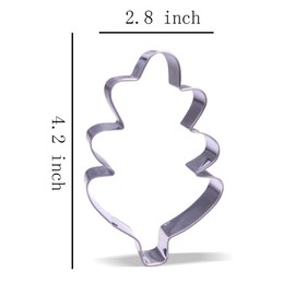 4.2 inch Oak Leaf Cookie Cutter - Stainless Steel