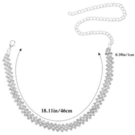 Sibba 2 Pieces Rhinestone Choker Necklace Silver Diamond Necklace Crystal Necklace Chain Jewerly Chockers Fashion Minimalist Party Prom Accessories for Women Wedding Bridesmaid, Metal