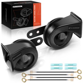 A-Premium Dual Snail Horn High Low Universal Electric Horns - 12V 110dB - Compatible with most Passenger Cars, Commercial/Off-Road Vehicles, Gas Cars, Electric Cars, Motorcycles & Trucks, 80 mm