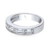 BERRICLE Sterling Silver 5-Stone Wedding Rings Channel Set Emerald Cut