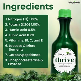 BIOGROWTH ORGANICS Concentrated Liquid Enzyme-Powered Organic Plant Food (8.45oz) | Enzyme-Rich Fertilizer Growth Booster for Bigger Buds & Stronger Roots, Ideal for Indoor Pots & Outdoor Gardening