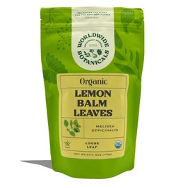 Worldwide Botanicals Worldwide Botanicals Organic Lemon Balm Tea, 6 Ounces - Loose Leaf Premium Herbal Tea | 100% Pure Lemon Balm Leaves | For Stress Relief and Good Digestion | Kosher