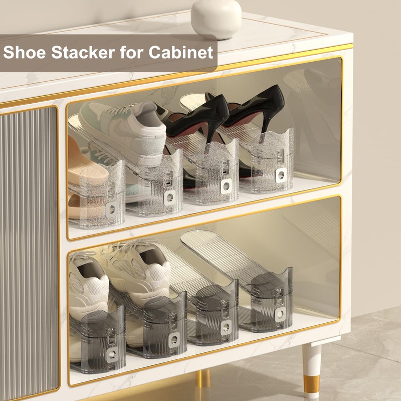 CiBiZi Clear Shoe Slots Organizers 10Pack Shoe Stacker Organizer for