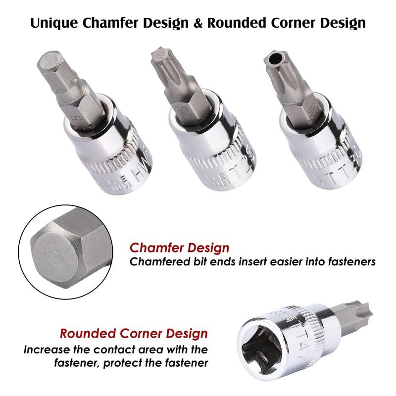 MIXPOWER 107-Piece Drive Bit Socket Set - 1/4", "3/8 &