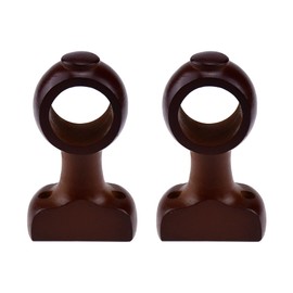 HEVSTIL 木製カーテンロッドホルダー カーテンロッドブラケット 木製カーテンロッドブラケット 1-2/5インチのポール用 2個パック ブラウン