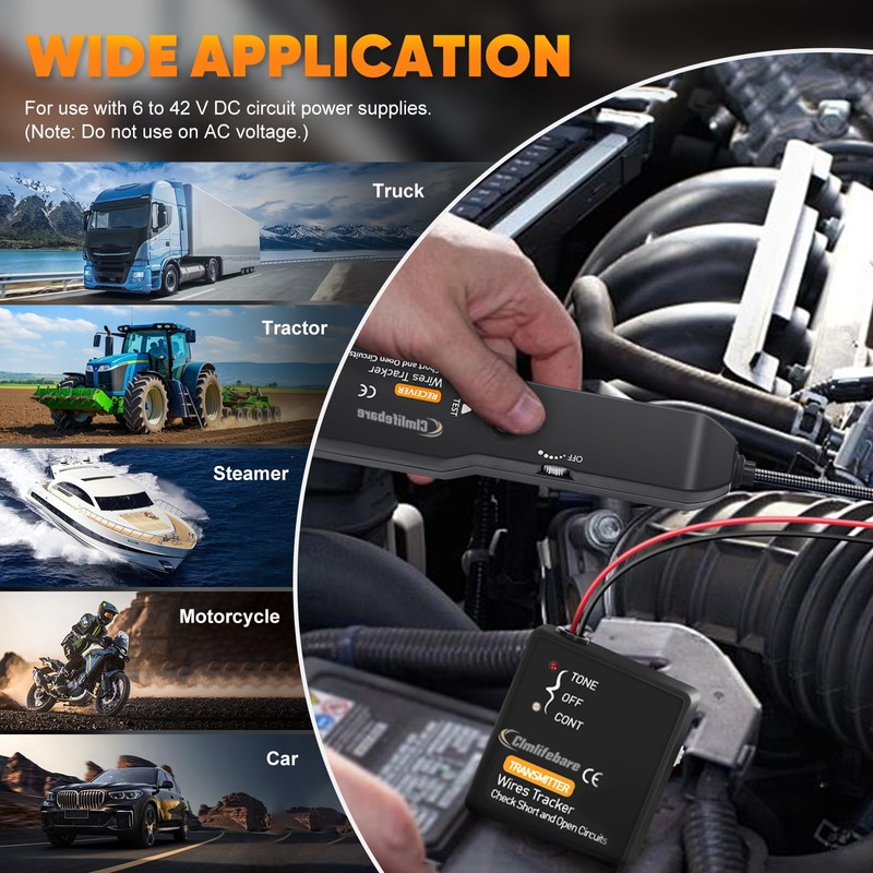 Wire Tracer Electrical,Circuit Tracer,Automotive Electrical Open&Short Finder Circuit Tester,Wire Cable