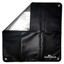 SNOWHUT Fireproof Mat, Grill Mat, Oil-Resistant and Waterproof for Home Grilling, Outdoor Grilling, Fireplace Fireproof (Coated+Aluminum foil, Square)