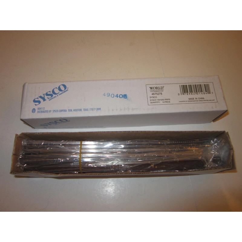 Sysco LOT 12 SYSCO #300 DINNER KNIVES STAINLESS STEEL 12