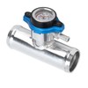 38mm/1.5in Inline Radiator Hose Filler Aluminum With Temperature Gauge for
