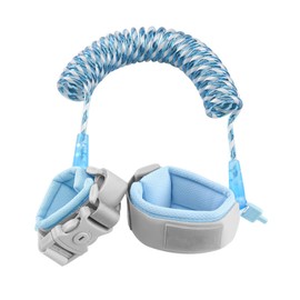 GERUI Children's Lead, with Key, Children's Safety Leash, Anti-Lost Wrist Belt, 360° Rotation, Elastic Wire Rope, Breathable Cotton Wrist Band (Blue)