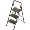 KINGRACK 3 Step Ladder, Sturdy Steel Step Stool with Safe-Lock