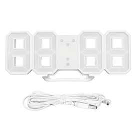 3D LED Digital Clock Dimmable Snooze Time Memory 12/24 Date Temperature Night Light 3D LED Wall Clock for Office Home