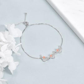 YAFEINI Highland Cow Bracelet 925 Sterling Silver Adjustable Cow Bracelet Chain Western Jewelry Gifts for Women Girls