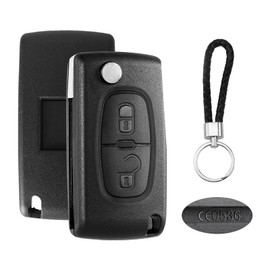 BouGPeng 2 Button Key Shell Compatible with Peugeot 207 307 308 CE0536 Partner Citroen C2 C3 C4 C5 C6 Car Key Housing Remote Control Car Key Replacement Remote Key