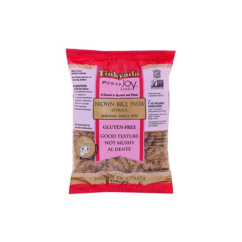 Tinkyada Brown Rice Pasta, Spirals, 16 Ounce (Pack of 12)