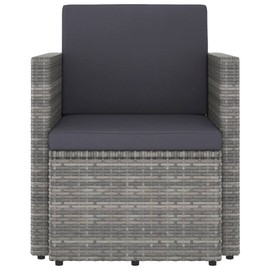 LOPOO Enhance Outdoor Comfort with Rattan Patio Chair, Weather-Resistant with Cushions, Lightweight Design for Easy Storage, Gray