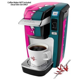 WraptorSkinz Decal Style Vinyl Skin compatible for Keurig K10 / K15 Mini Plus Coffee Makers Ripped Colors Hot Pink Seafoam Green (COFFEE MAKER NOT INCLUDED)