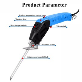 Electric Foam Cutter Air Cooled Hot Knife Styrofoam Cutting Tool with 4 Blades for EPP, EPS, XPS, EVA, EPE, PU, KT Board, Sponge (Full Set)