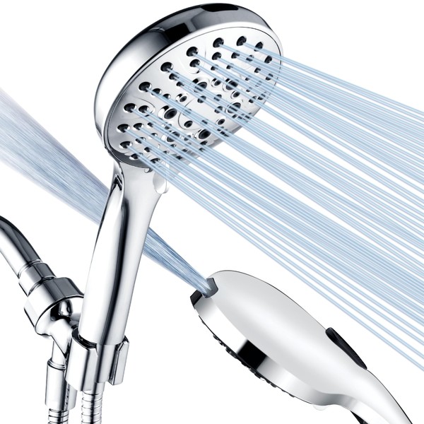 BRIGHT SHOWERS High Pressure Shower Head with Handheld, 9 Spray