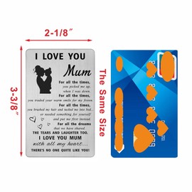Mum Birthday Gifts from Daughter - I Love You Mum - Birthday Wallet Card Gifts for Women