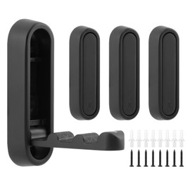 QOTSTEOS 4pcs Folding Wall Hook-Heavy Duty Elliptical Foldable Coat Hook, Robe Purse Hooks Non-Slip Wall Hanger for Bathroom Kitchen Hanging Coat Bags Backpack Towel Hat, Bag Holders(Color:Black)