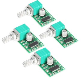Pack of 4 Mini PAM8403 Stereo Amplifier, DC 5 V Audio Amplifier, Super Mini Amplifier Board, Power Amp Module Board with Potentiometer, for DIY Portable Speakers, Headphones