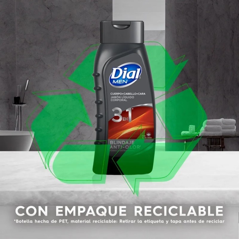 Jabón Líquido Corporal Dial Anti-olor para Caballero 473ml