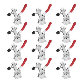 POWERTEC 12PK Toggle Clamp, 300 lbs Capacity, 201B Quick Release Horizontal Clamps w/Antislip Rubber Pressure Tip for Woodworking Jigs and Fixtures, Welding, Drill Press, Crosscut Sled (20327-P3)