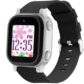 Lamshaw Compatible for AT&T AmiGo Jr Watch Bands, Breathable Nylon Woven Fabric Replacement Accessory Strap Compatible for amiGo Jr Watch (Black)