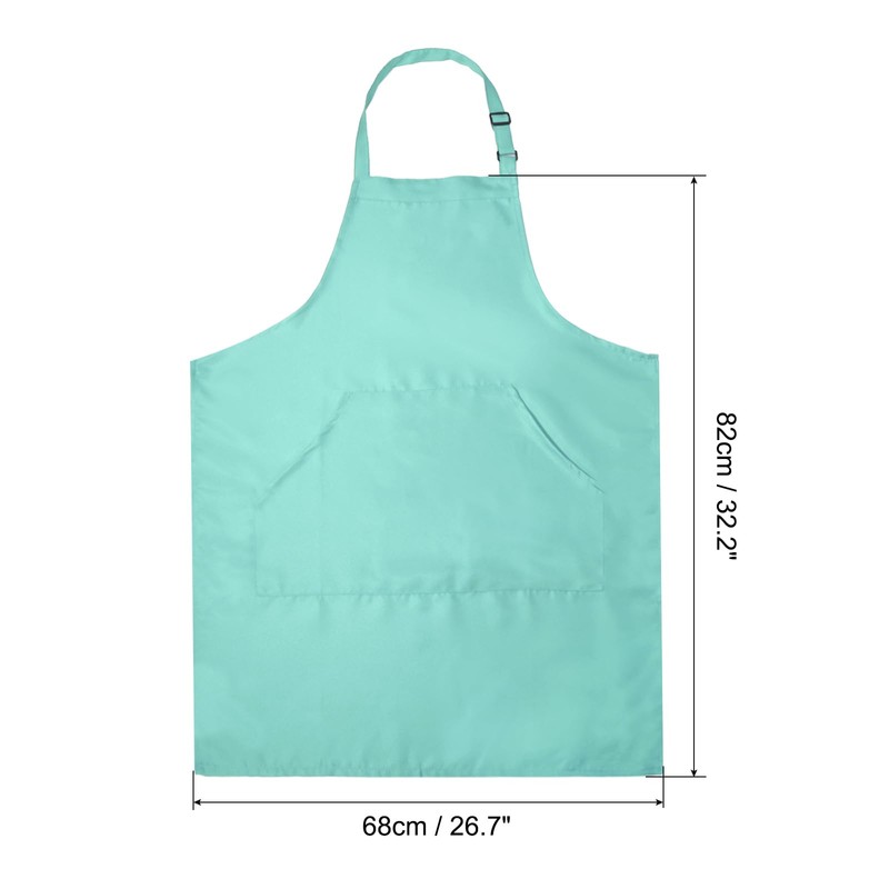 sourcing map Kitchen Cooking Aprons 82x68cm Adjustable Bib Waterproof Long