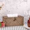 BSTKEY Household Rectangular Seagrass Facial Tissue Box Decorative Woven Paper