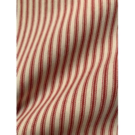 Red Woven Ticking Fabric by The Yard 44/45" Wide