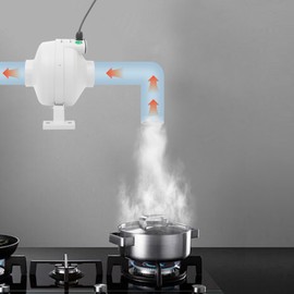 TFCFL Radon Mitigation Fan, 4" 260CFM IP67 Waterproof Inline Duct Fan, Low Noise Ventilation Equipment for Indoor/Outdoor