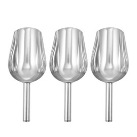 Kichvoe Palas Para Hielo De Acero Inoxidable 3 Piezas Con Mango Ergonómico Cucharas De Cubo De Hielo Anticorrosión Y Antirotura 9.56X3.74X1.77 Pulg Para Cocina Y Bebidas