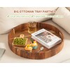 Decent Vrvege Extra Large Round Ottoman Coffee Table Tray, 22"