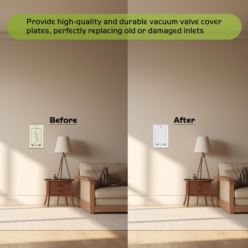 Central Vacuum Square Door Low Volt Inlet Wall Plate for
