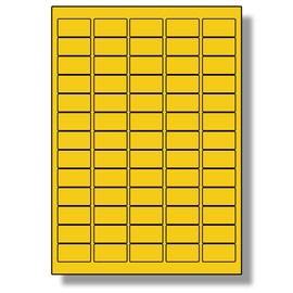 Label Planet® 65 Per Page/Sheet, 5 Sheets (325 Sticky YELLOW Mini Labels), Blank Plain Matt Quality A4 Coloured Stickers, for Laser/Copier/Inkjet Printer, UK LP65/38C, 21.2 x 38.1 MM, Colour Coding